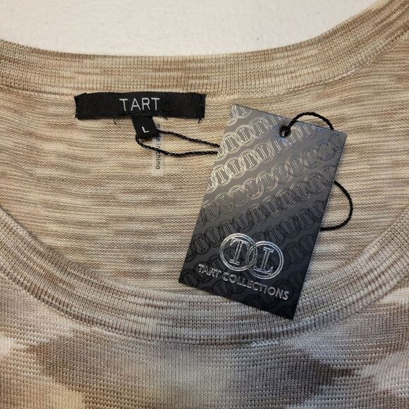 Tart Women's Midi Length Nuetral Oatmeal Knit Sweater Dress NEW size Large - Picture 3 of 12